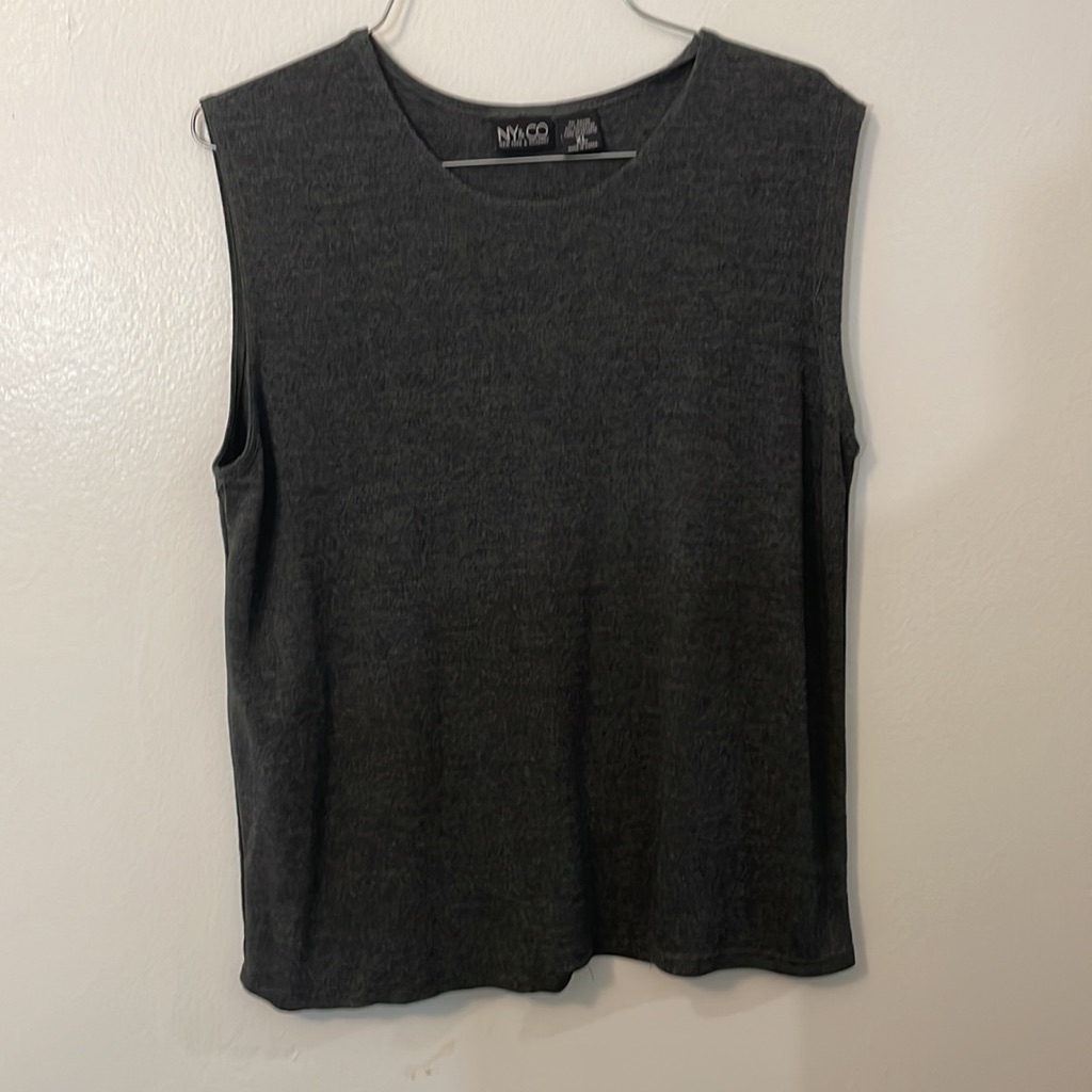 Ny&Co Xl Dark Gray Sleeveless Shirt Blouse 70% Rayon 30% Polyester